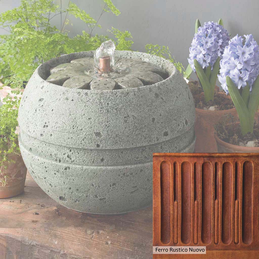 Campania International M Series Rosette Fountain - Elegant Outdoor Garden Water Feature for Patio, Yard, and Landscape Decor