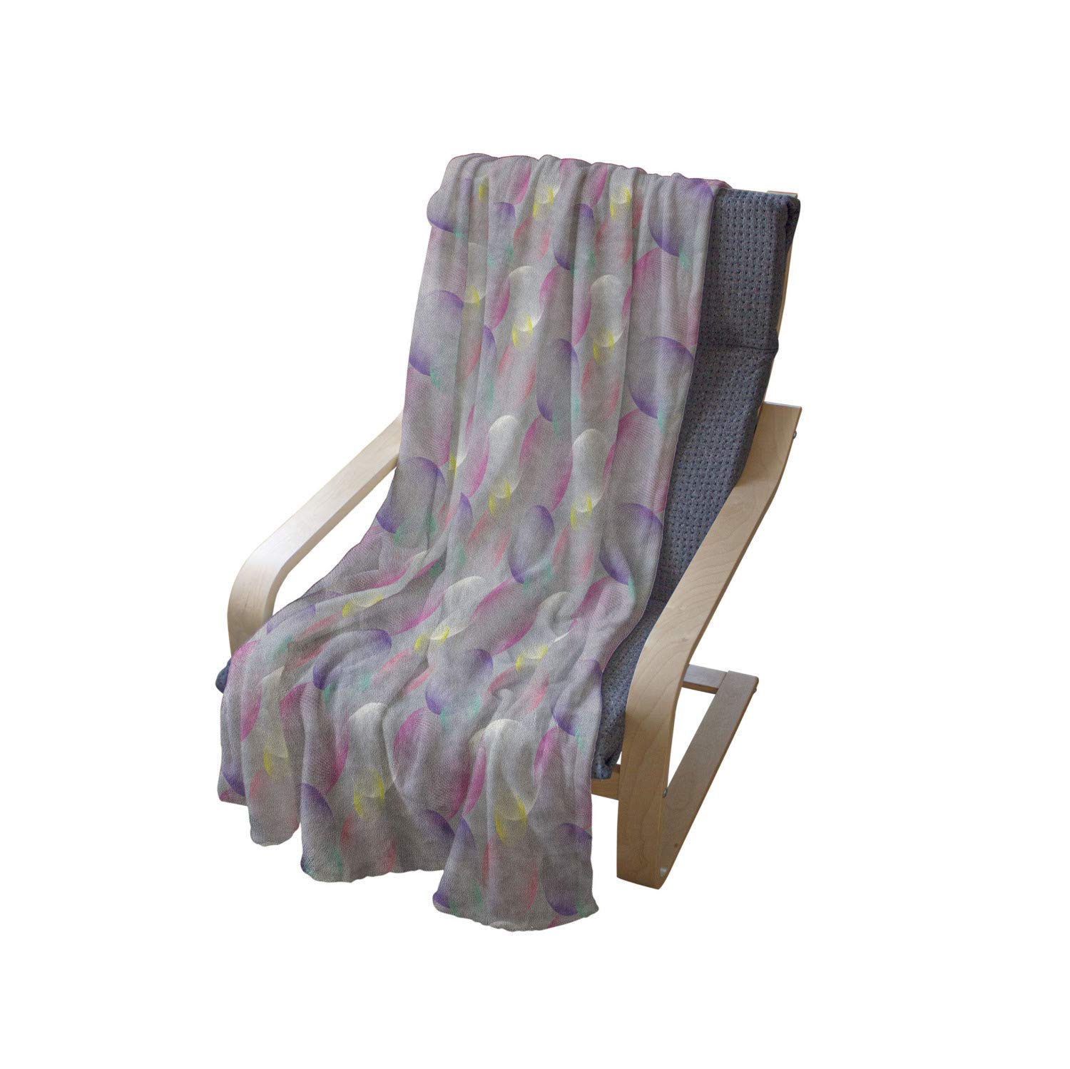 Ambesonne Abstract Throw Blanket - Modern Striped Circles & Bubbles Design - Soft Flannel Fleece Couch Cover for Adults - 50