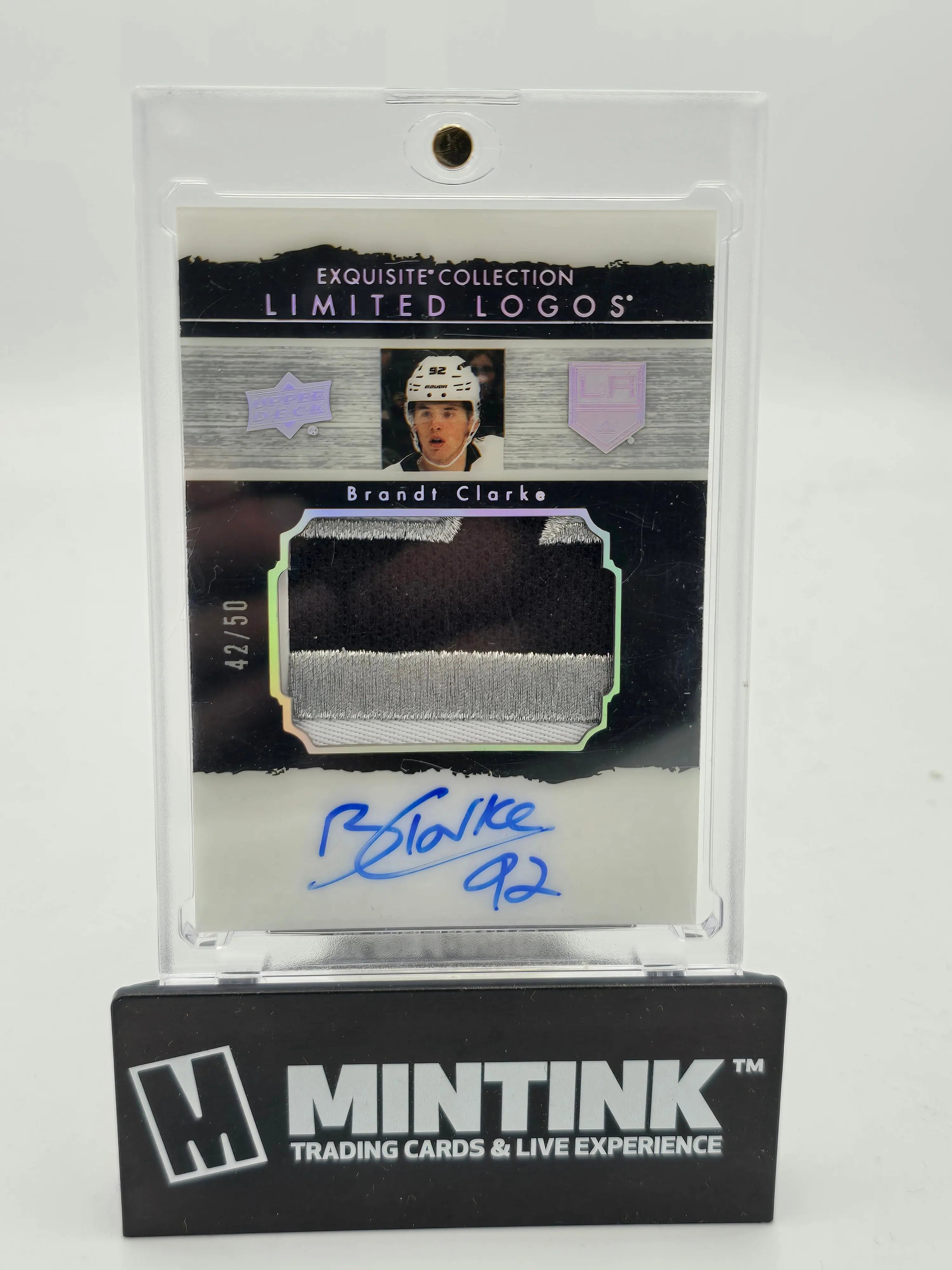2022-23 Upper Deck Exquisite Collection Brandt Clarke Limited Logos Autograph Card /50 - Rare Hockey Collectible for Sports Memorabilia Fans & Card Investors