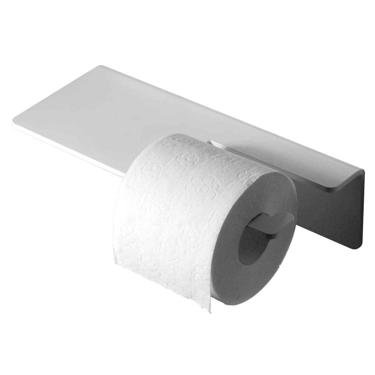 Puro Modern Toilet Paper Holder - Black Bathroom Tissue Roll Stand for Home, Office, or RV - Durable & Space-Saving Design
