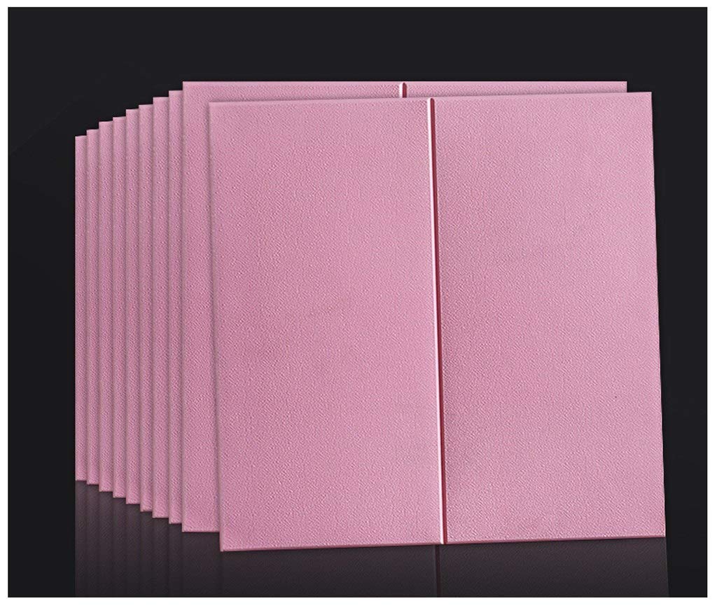 3D Peel and Stick Faux Brick Wallpaper - 10pcs Pink Brick Pattern Wall Stickers, Self-Adhesive & Eco-Friendly, Soundproof Wallpaper for Living Room, Bedroom, Office Decor