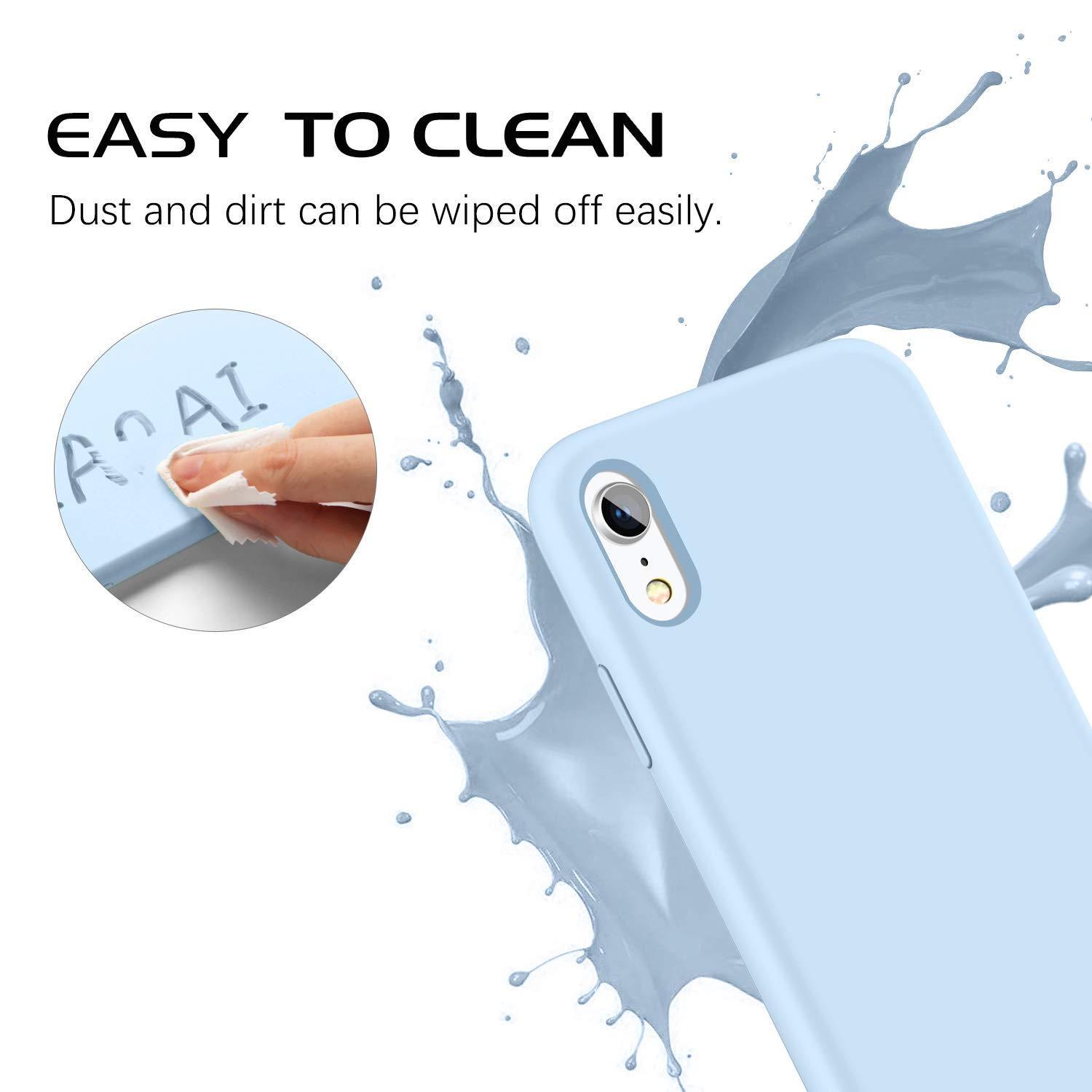 Premium Shockproof Silicone Case for iPhone XR - Soft Gel Rubber Cover with Microfiber Lining & Cushion Texture | Light Blue | Perfect for Daily Protection, Work & Outdoor Activities