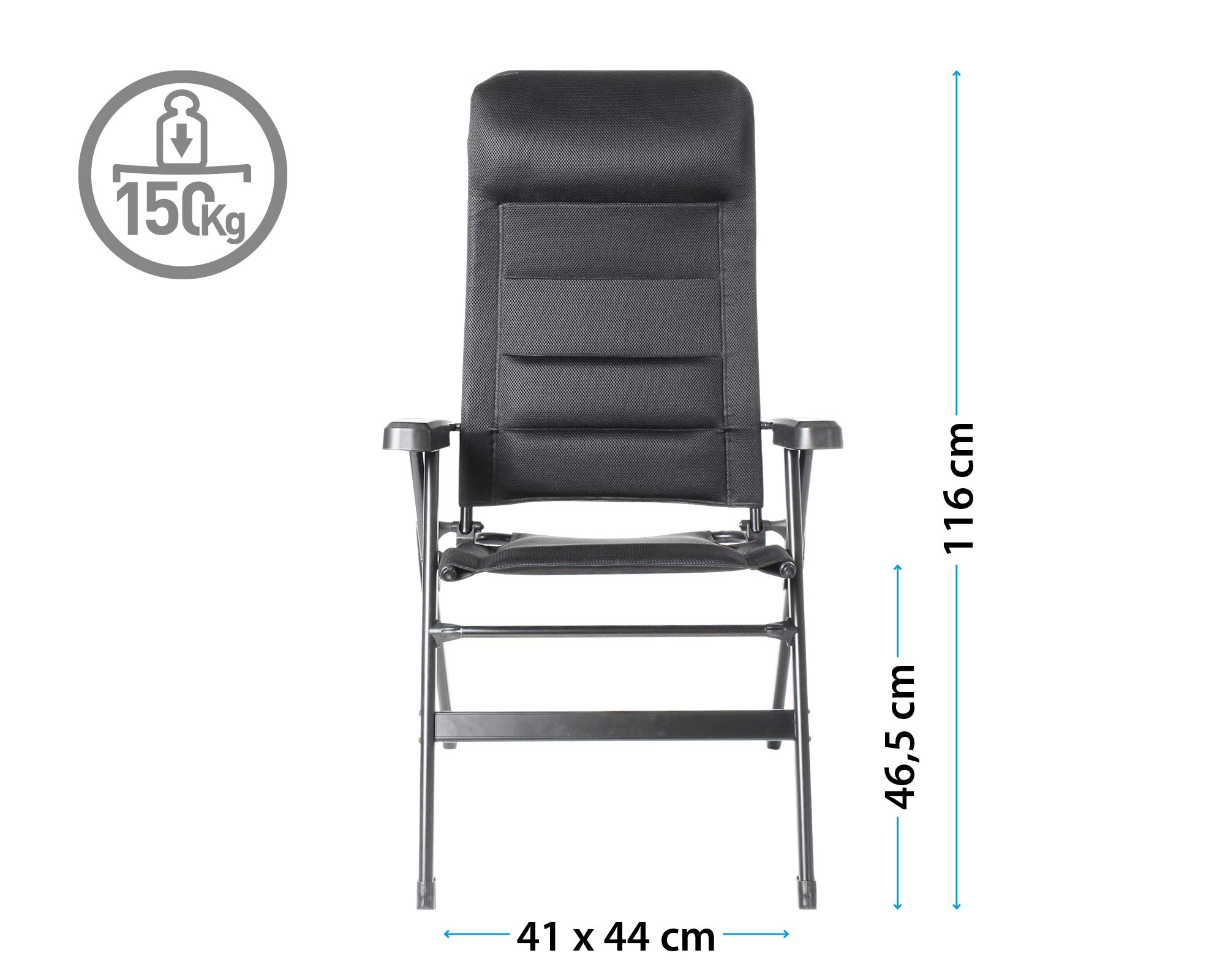BRUNNER FRA601277 Aravel Camping Chaise Lounge Chair - Black, Portable Outdoor Folding Chair for Camping, Beach, Picnic, Backyard & Patio Relaxation