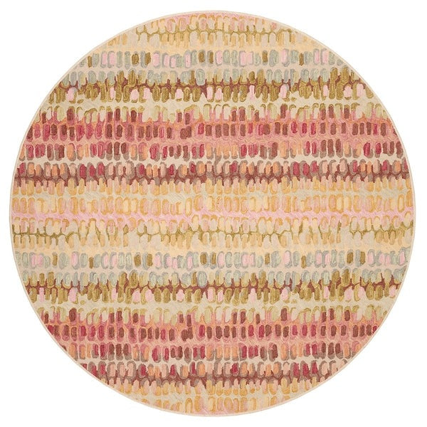 Dash & Albert Paint Chip Pastel Micro Hooked Wool Rug - Soft Pastel Area Rug for Living Room, Bedroom & Nursery - Cozy Home Decor Accent