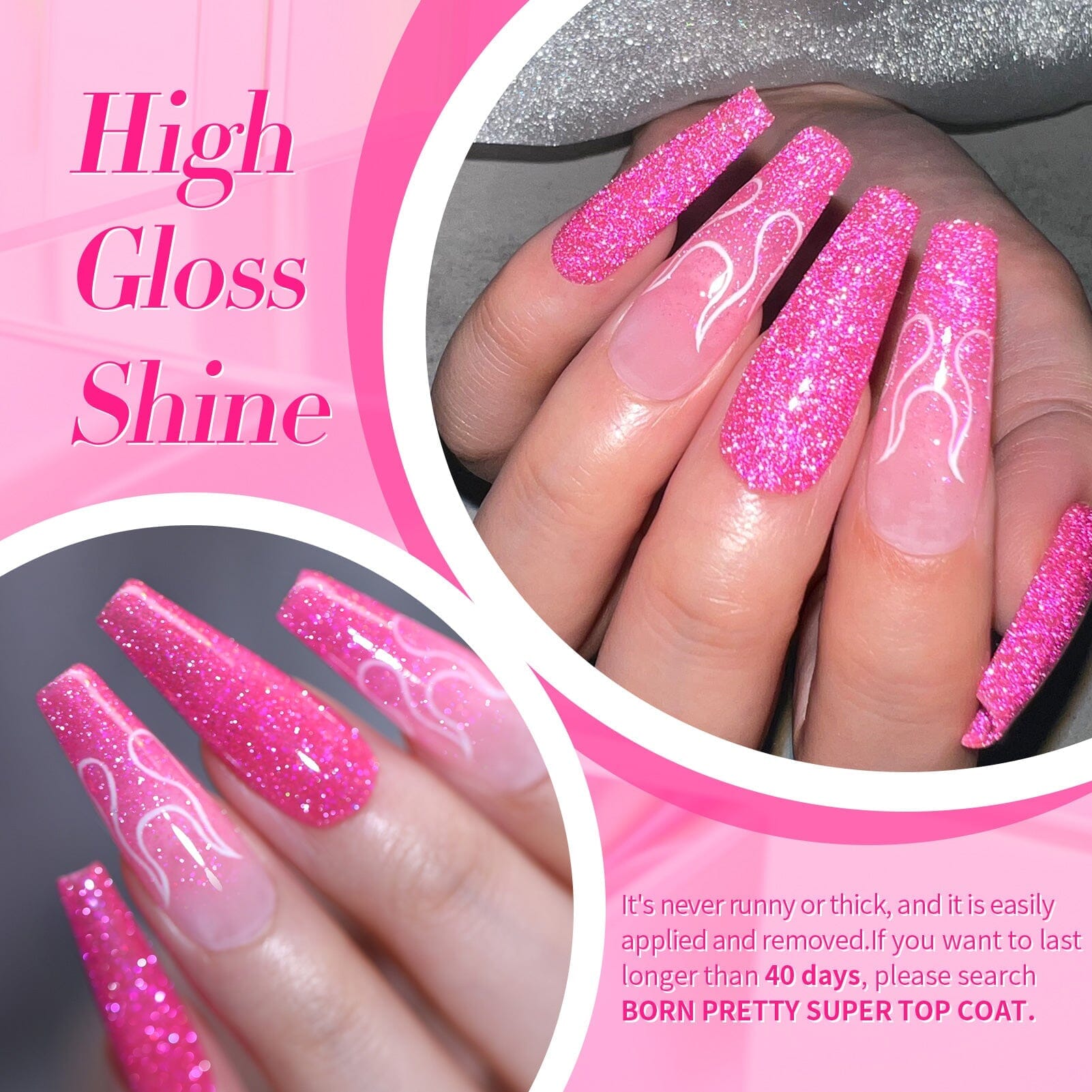 Reflective Gel Nail Polish Set with Mica Flakes - Neon #01 (7ml) for Stunning Nail Art & UV/LED Manicures - Perfect for Parties, Holidays & Special Occasions