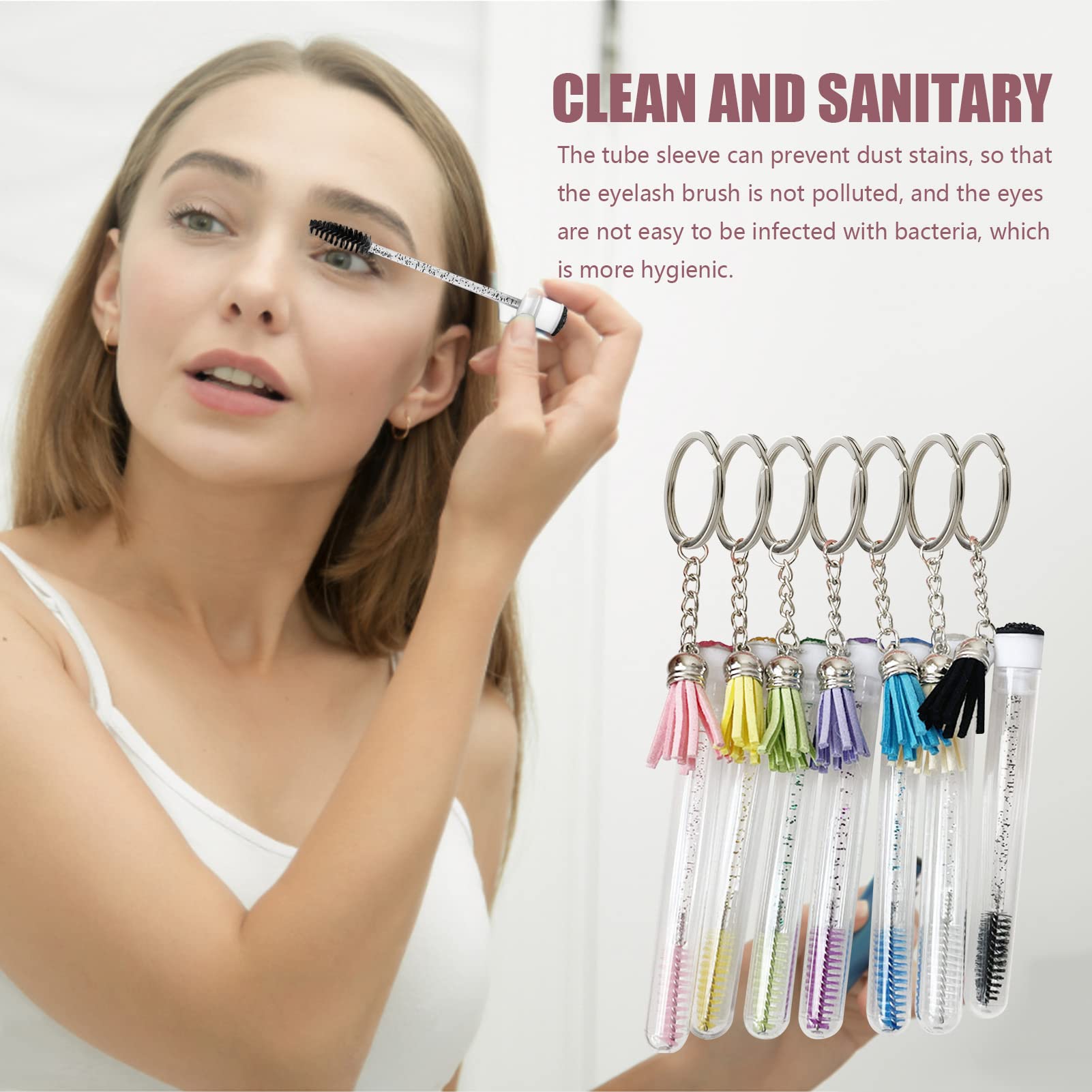 Premium Mascara Wands with Tube Set | Empty Diamond Eyelash Brush & Extension Applicator | Professional Makeup Tools for Women & Girls | Perfect for Salon, Home Use & Travel Makeup Kits