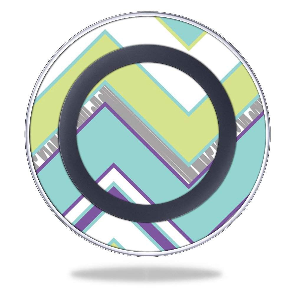 MightySkins Protective Skin Wrap Cover Sticker for Samsung Wireless Charging Pad - Pastel Chevron Design | Compatible with All Samsung Wireless Chargers | Perfect for Home, Office, and Travel Use