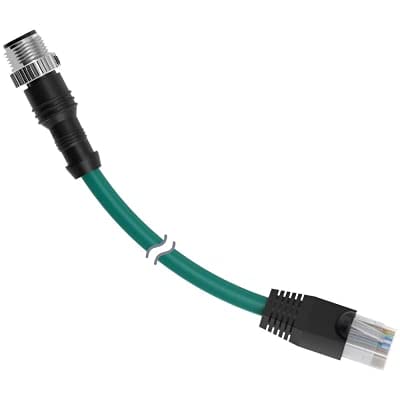 STP-M12D-406 M12 D-Code to RJ45 Ethernet Cable, 4 Pin Female Straight Cordset - 6ft Length for Industrial Automation & Network Connectivity