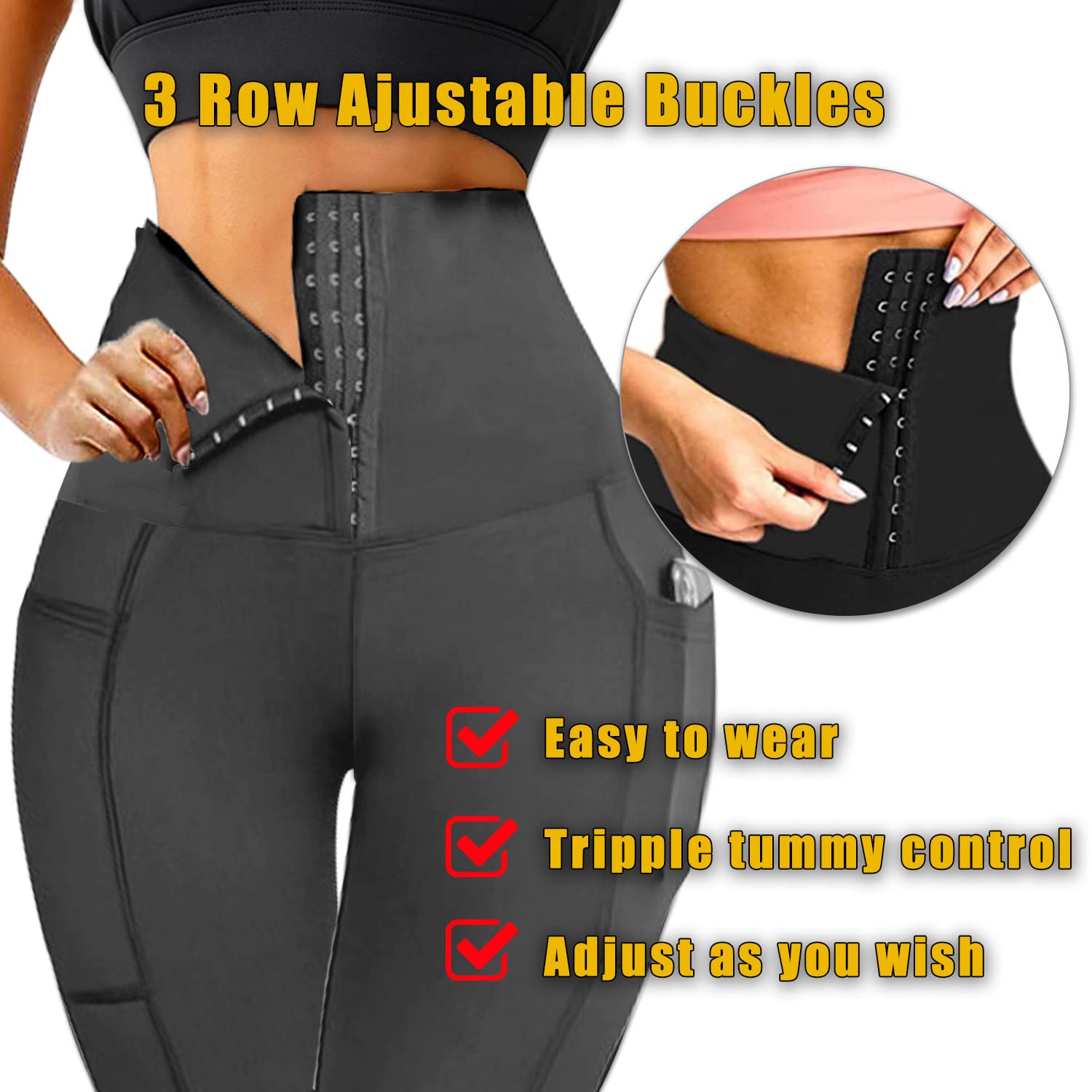 High Waist Corset Leggings for Women - Tummy Control Waist Trainer & Body Shaping Workout Pants - Perfect for Yoga, Gym & Everyday Slimming Wear