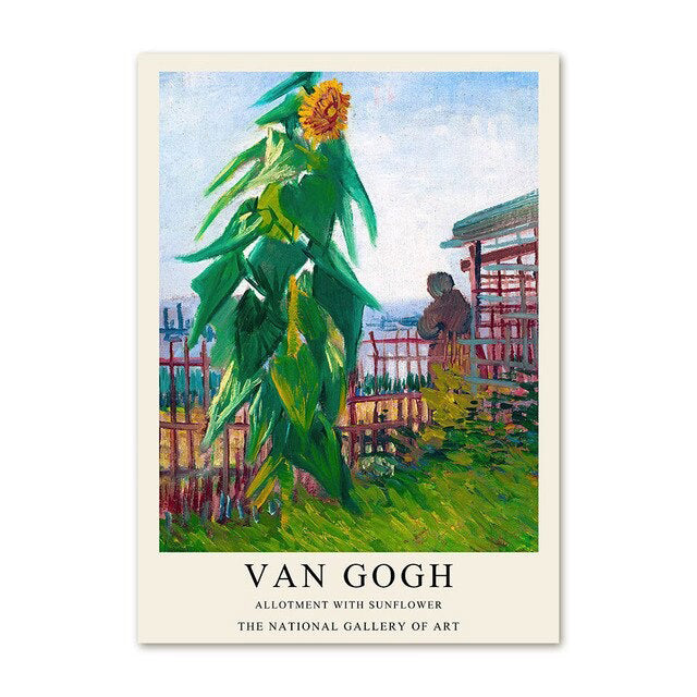 Van Gogh Art Gallery Wall Canvas Posters - Famous Starry Night & Sunflowers Paintings for Home & Office Decor