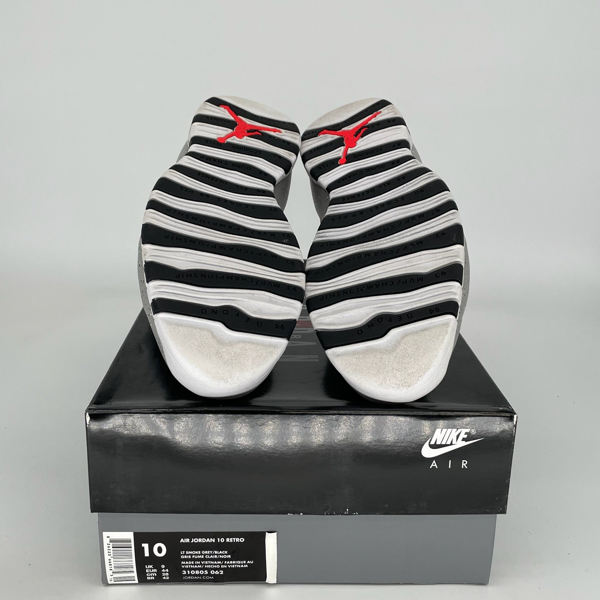 Air Jordan 10 Retro Men's Basketball Shoes - Light Smoke Grey (Size 10) 310805-062 | Casual Wear & Street Fashion Sneakers