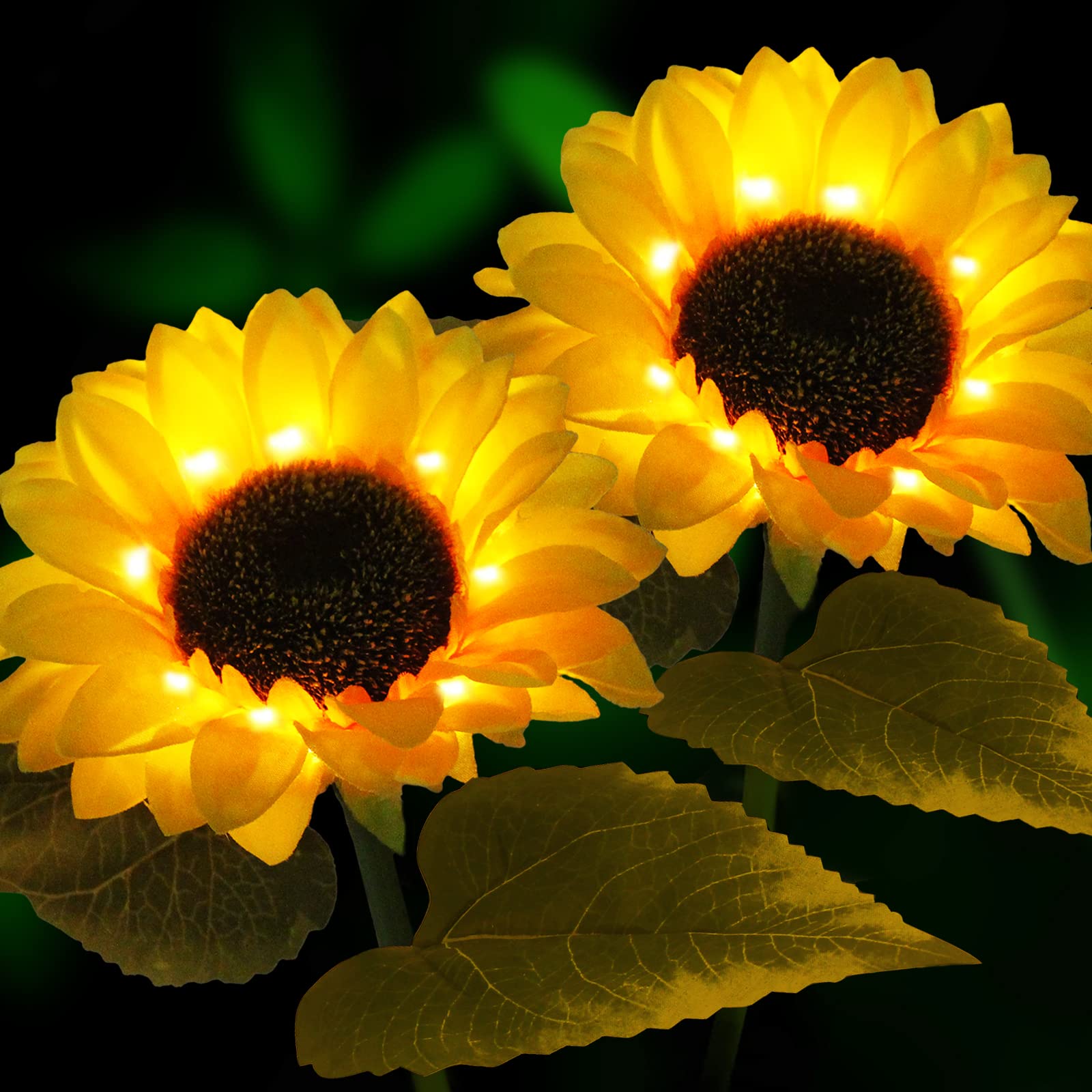 Solar Sunflower Lights Outdoor - Waterproof LED Garden Stake Lights for Patio, Lawn, Pathway & Yard Decoration | HELESIN Solar Powered Sunflower Decor for Romantic Evenings & Landscaping