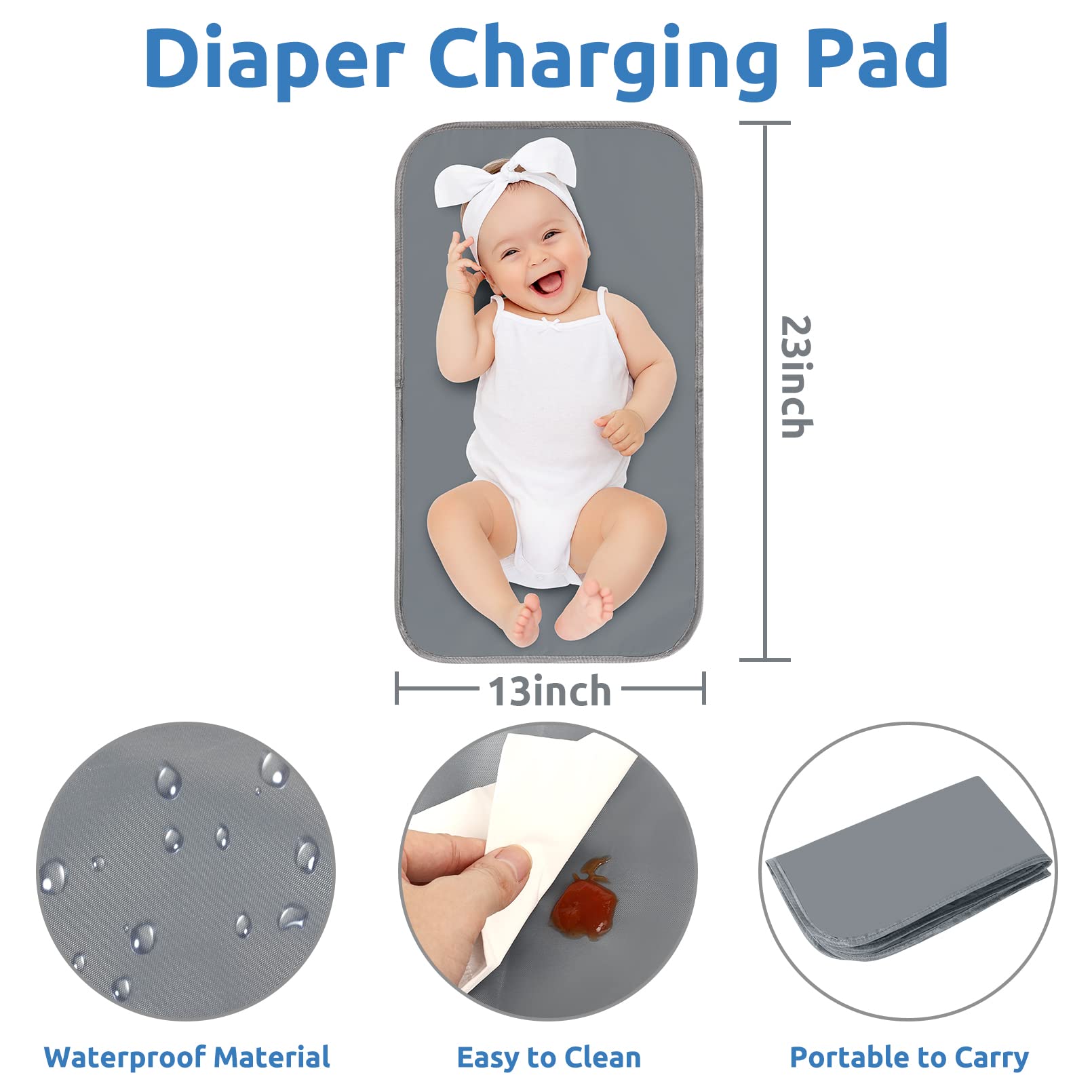 Jiefeike Black Diaper Bag with Changing Pad - Large Anti-Theft Travel Tote for Parents - Perfect for Hospital & Weekend Trips