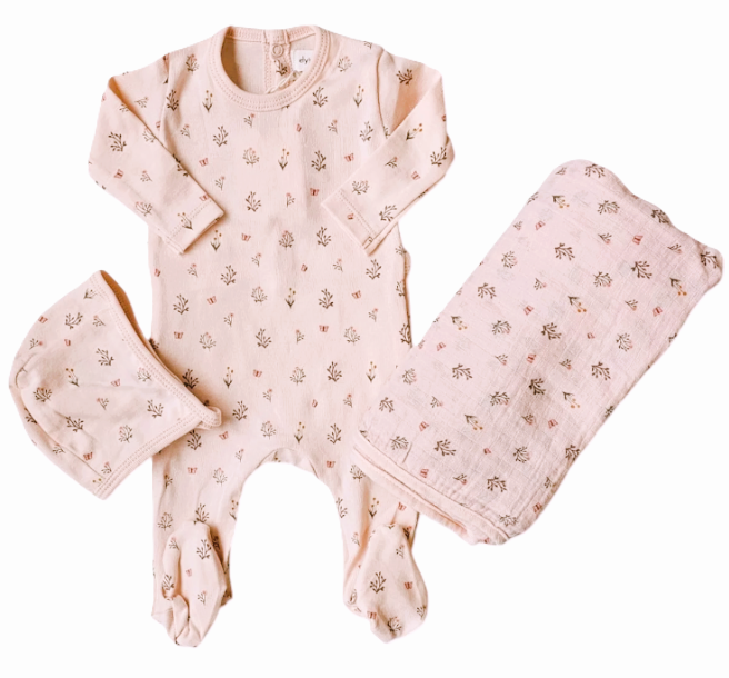 ELY & CO Floral Garden 3-Piece Baby Gift Set for Newborns & 6-Month Olds - Perfect for Showers, Birthdays & Special Occasions