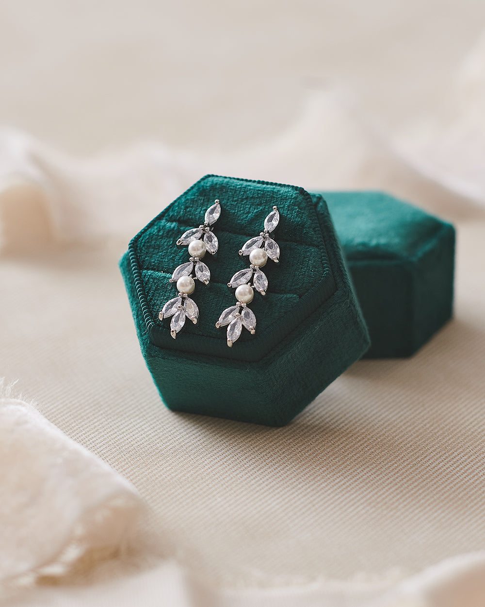Elegant Sydney Pearl CZ Earrings for Women - Cubic Zirconia & Simulated Pearl Drop Dangle Earrings - Perfect for Weddings, Parties & Special Occasions