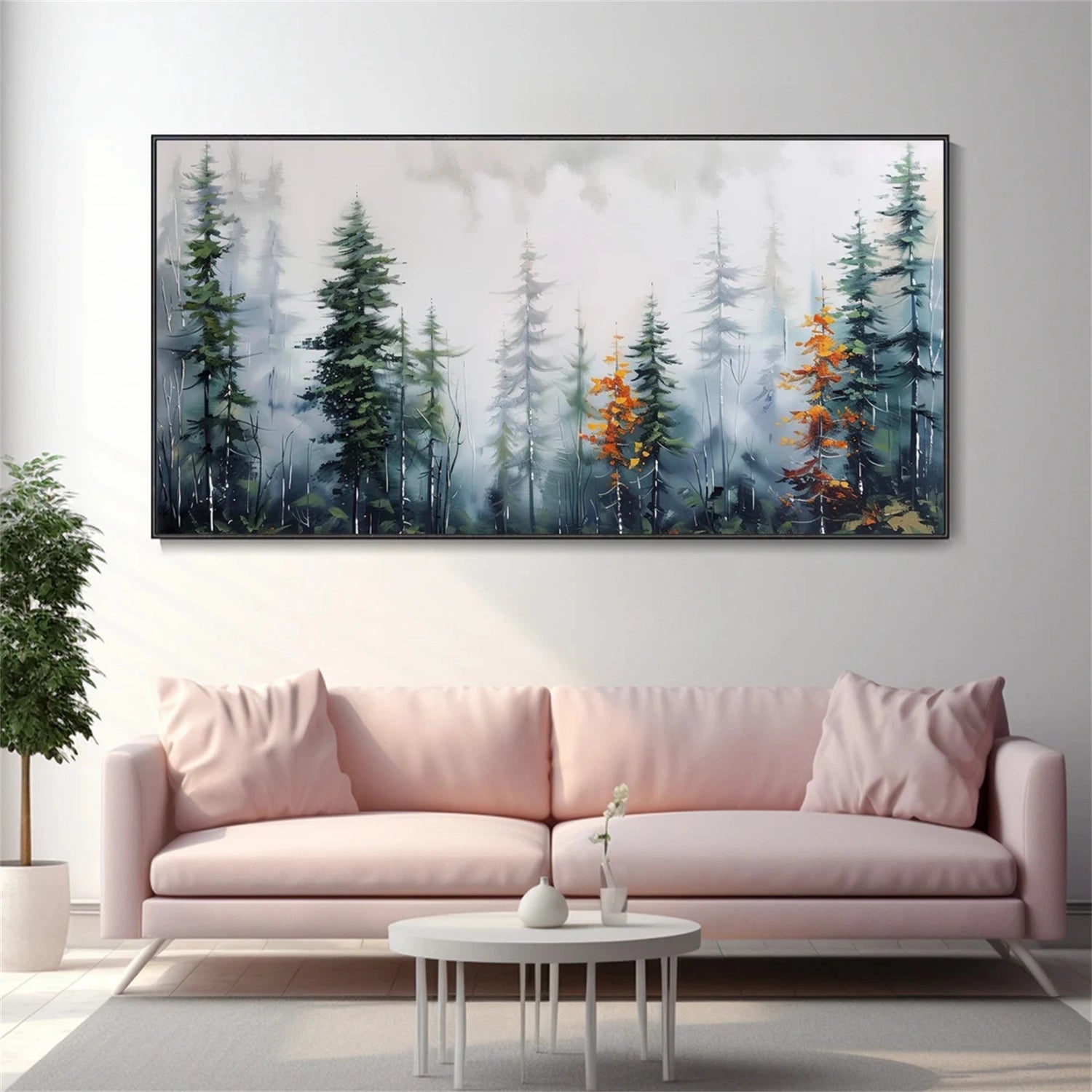 Flower and Tree Painting #FT102 - Handmade Canvas Wall Art for Home Decor, Office, Living Room & Bedroom
