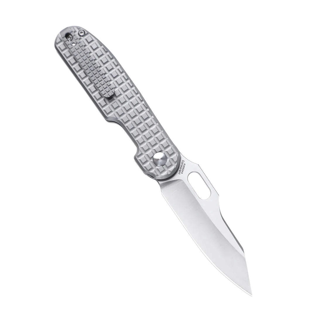 Kizer Ki4562A4 Cormorant Button Lock Folding Knife - Satin Finish Blade & Gray Titanium Handles - EDC, Outdoor, Camping, Survival, Hunting Gear