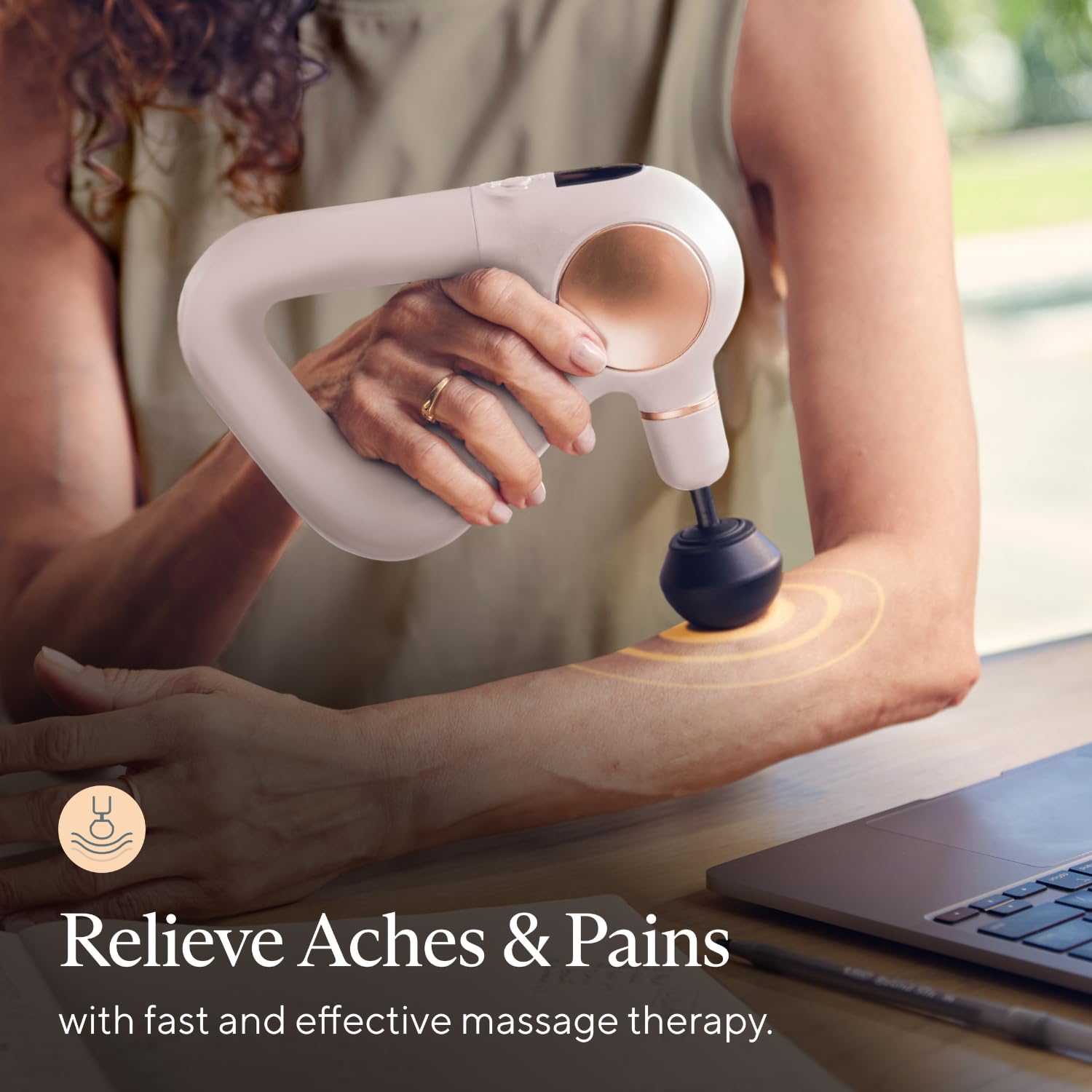 Theragun Sense Percussion Massage Gun - Deep Tissue Massager for Pain Relief & Muscle Recovery, Preloaded Breathwork Routines for Stress Relief - Perfect for Neck, Back, Leg, Knee & Shoulder Pain (White) - Ideal for Post-Workout, Office & Home Use
