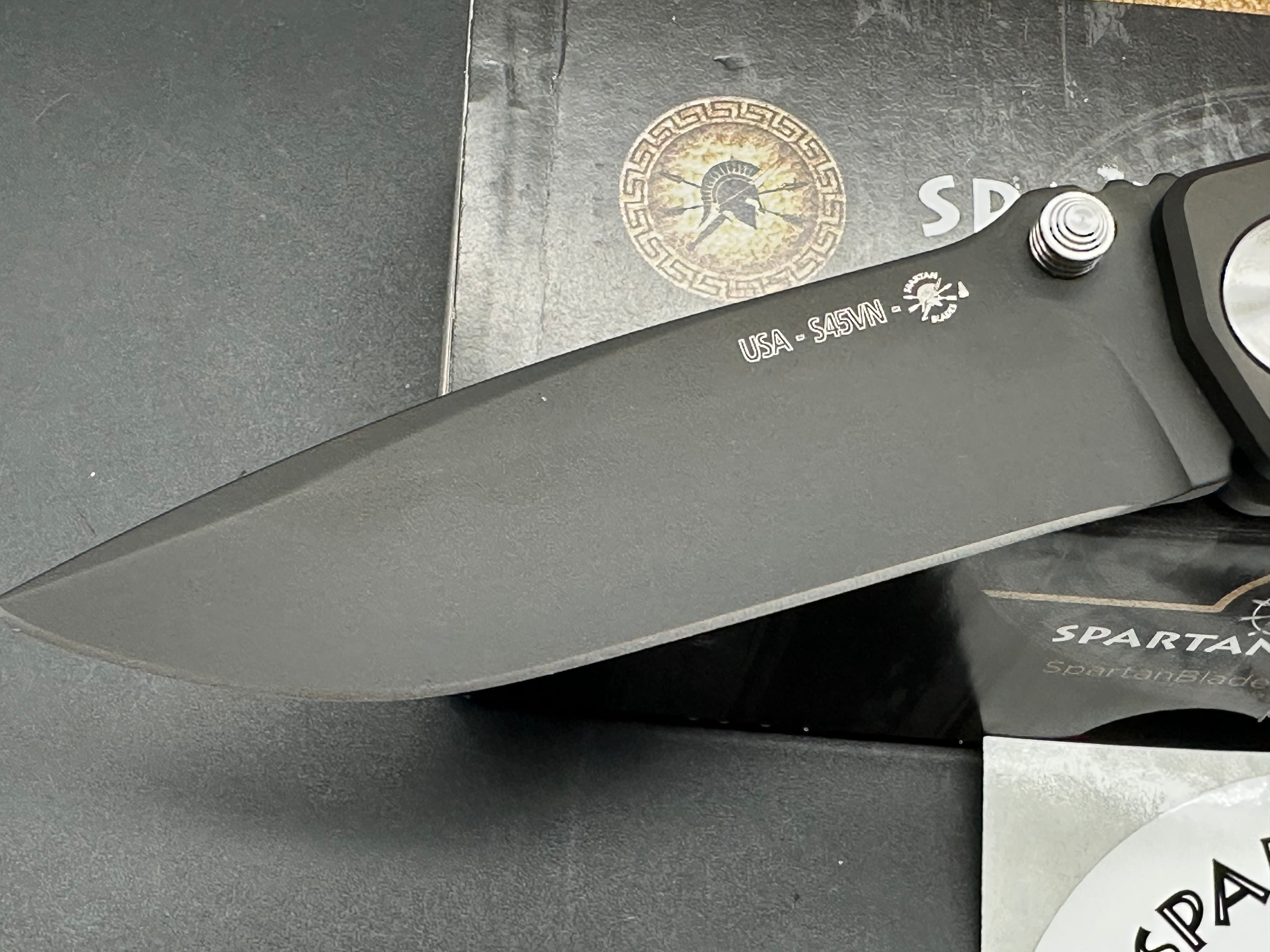 Spartan Blades Harsey Folder Tactical Knife - S45VN Steel Blade with Black PVD Coating | EDC, Outdoor Survival, Camping & Hunting Gear