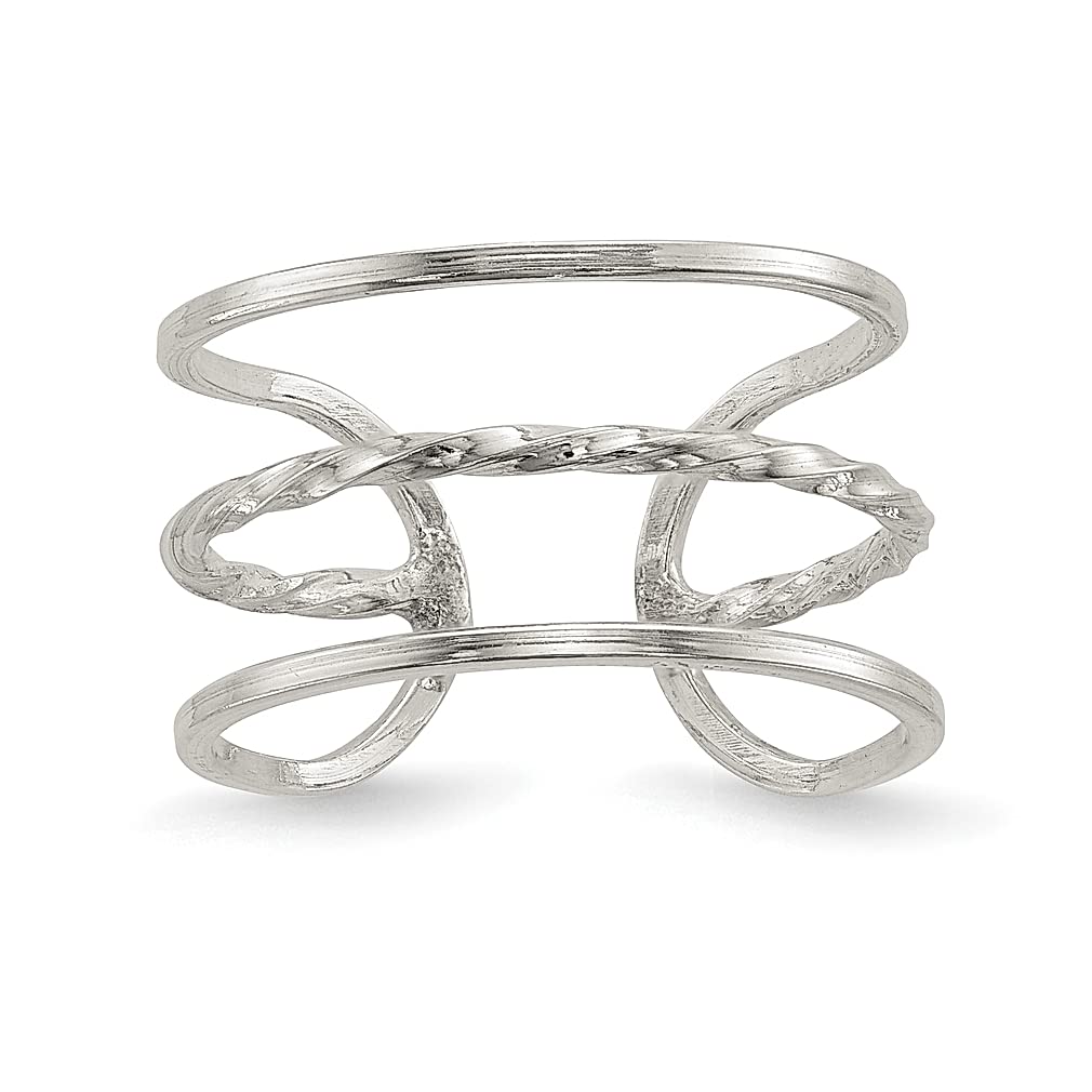 925 Silver Adjustable Cuff Ring for Women - Elegant Twist Band Jewelry Gift for Her - Perfect for Date Nights & Special Occasions