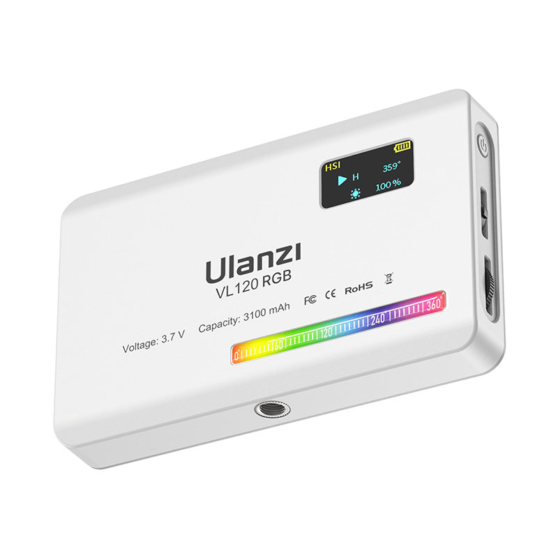 Ulanzi VL120 RGB LED Video Light - 2495 Lumens, Dimmable, Bi-Color for Photography, YouTube & TikTok Videos - Perfect for Vlogging, Live Streaming & Studio Lighting