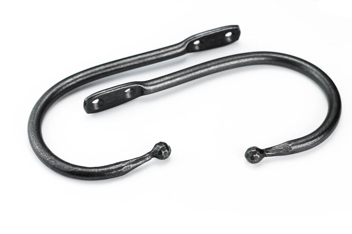 Hand-Forged Black Dog Ironworks Ball End Curtain Tie Back Hooks - Premium Home Decor for Living Room, Bedroom & Window Treatments