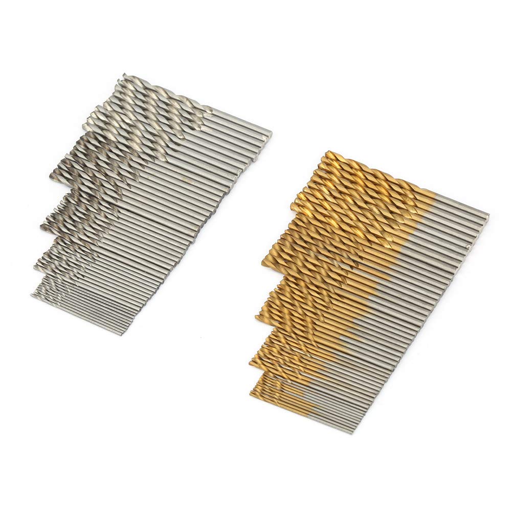 100Pcs Titanium Coated High Speed Steel Twist Drill Bit Set for Wood, Plastic, Metal & Aluminum - Professional Drill Bits for DIY Projects, Home Repair & Woodworking