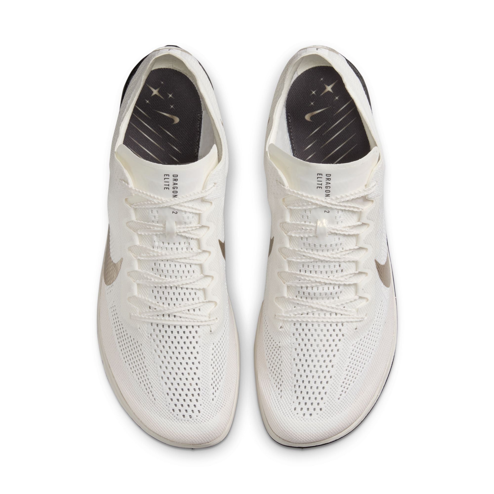 Nike ZoomX Dragonfly 2 Elite Track & Field Running Shoes (D Width) - Sail/Metallic Gold Grain | Unisex Lightweight Racing Spikes for Sprinters & Distance Runners