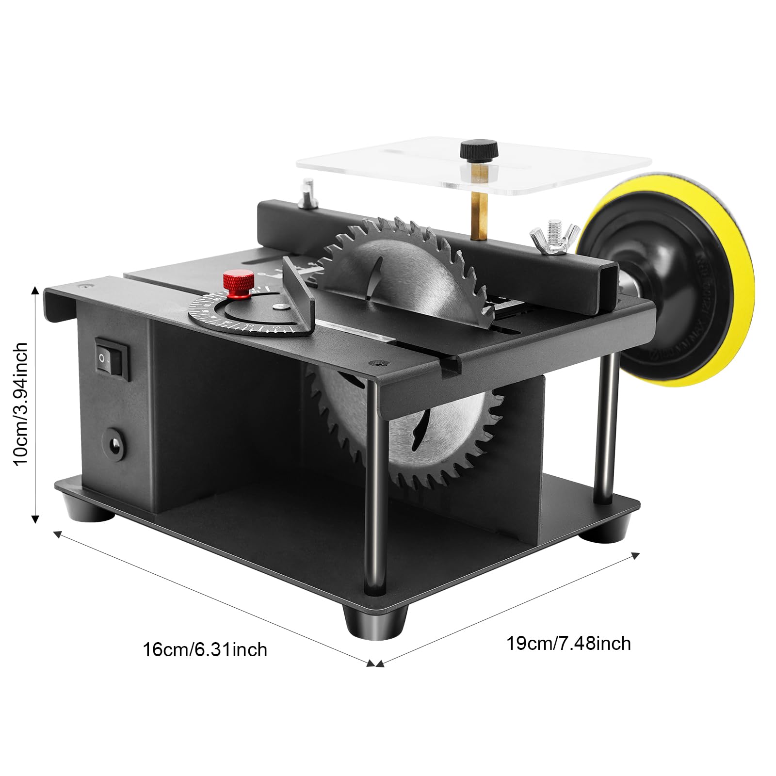 200W 8500RPM Mini Table Saw for Crafts - Multi-Functional Cutting Bench with Speed Regulation | Perfect for Woodworking, DIY Projects & Home Renovations