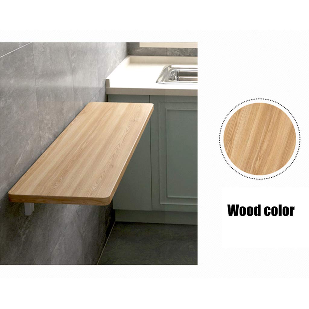 Wall Mounted Drop-Leaf Desk - Heavy Duty Folding Computer Table with Shelf Bracket for Home Office, Kitchen, Laundry Room - Space Saving Workstation for Small Spaces & Multi-Purpose Use