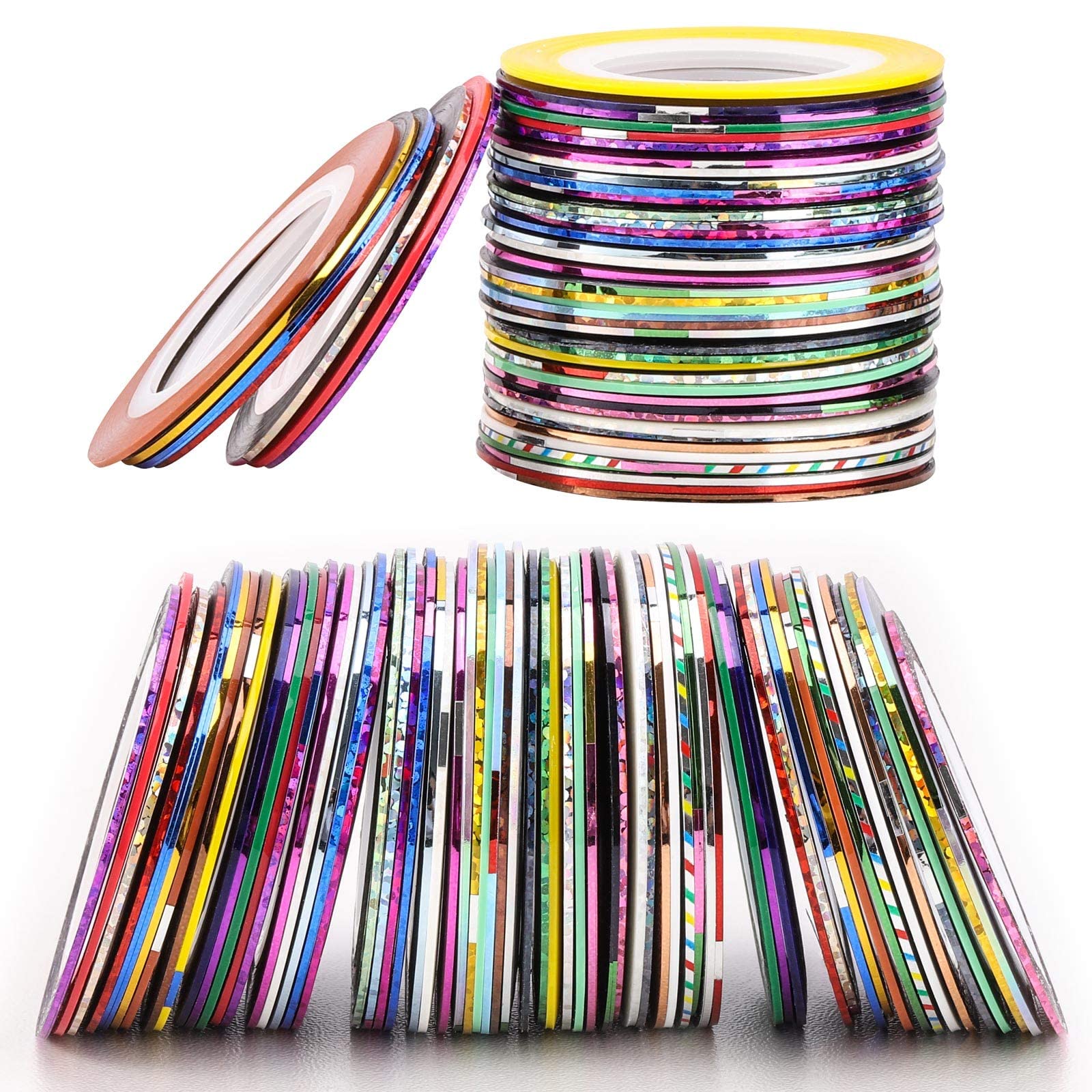 30 Rolls Nail Striping Tape - DIY Nail Art Decoration Stickers for French Tips, Lines & Designs - Perfect for Salon, Home Manicure & Nail Art Enthusiasts