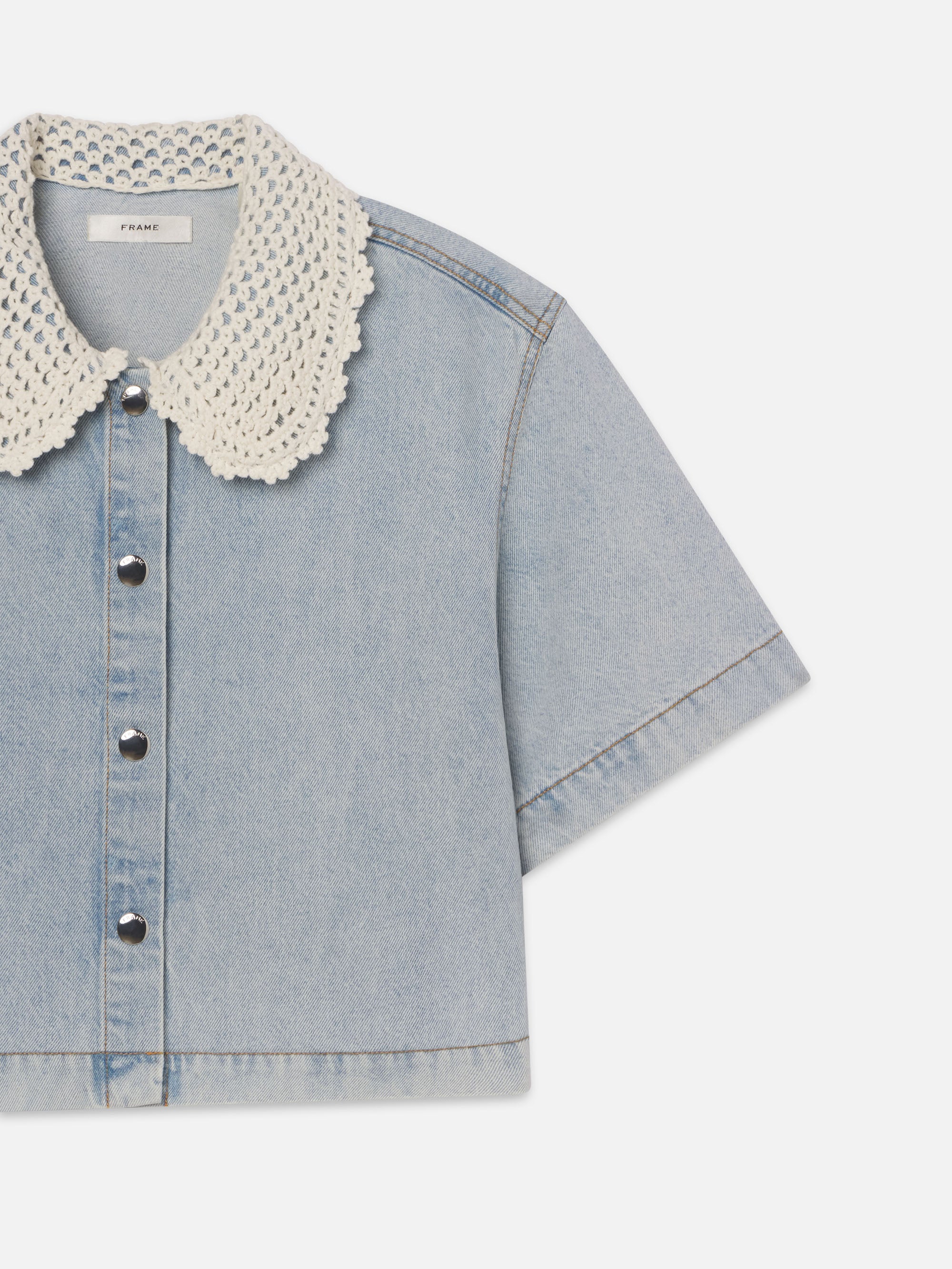 Stylish Crochet Collar Shirt for Women - Elegant Florida Summer Fashion - Perfect for Beach Vacations & Outdoor Parties