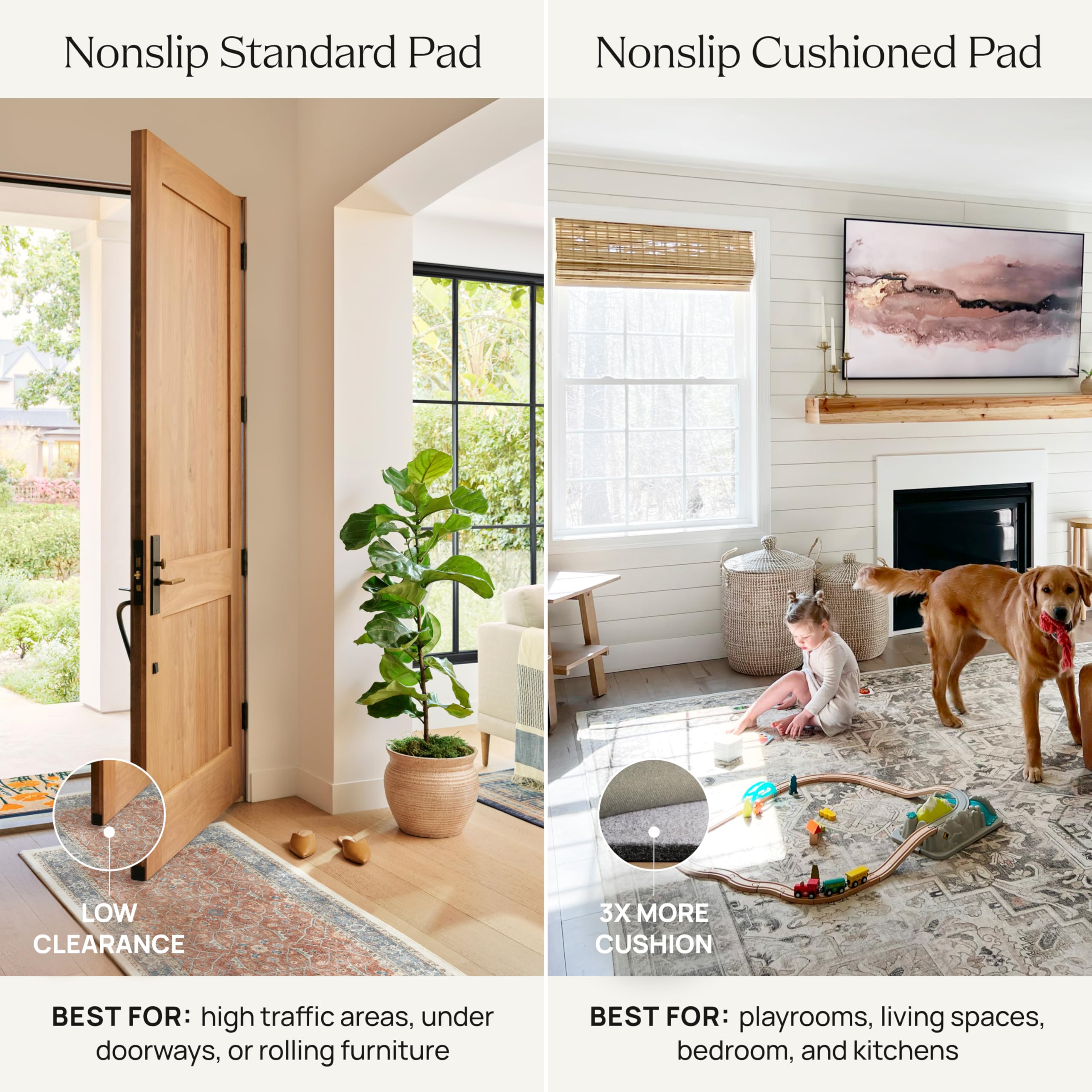 Ruggable Washable 3x5 Area Rug - Verena Dark Wood Pattern | Non-Slip Gripper Pad | Premium Indoor Rug for Living Room, Bedroom, Kitchen, Office & Classroom | Easy to Clean & Maintain | Perfect for High Traffic Areas & Pet-Friendly Homes