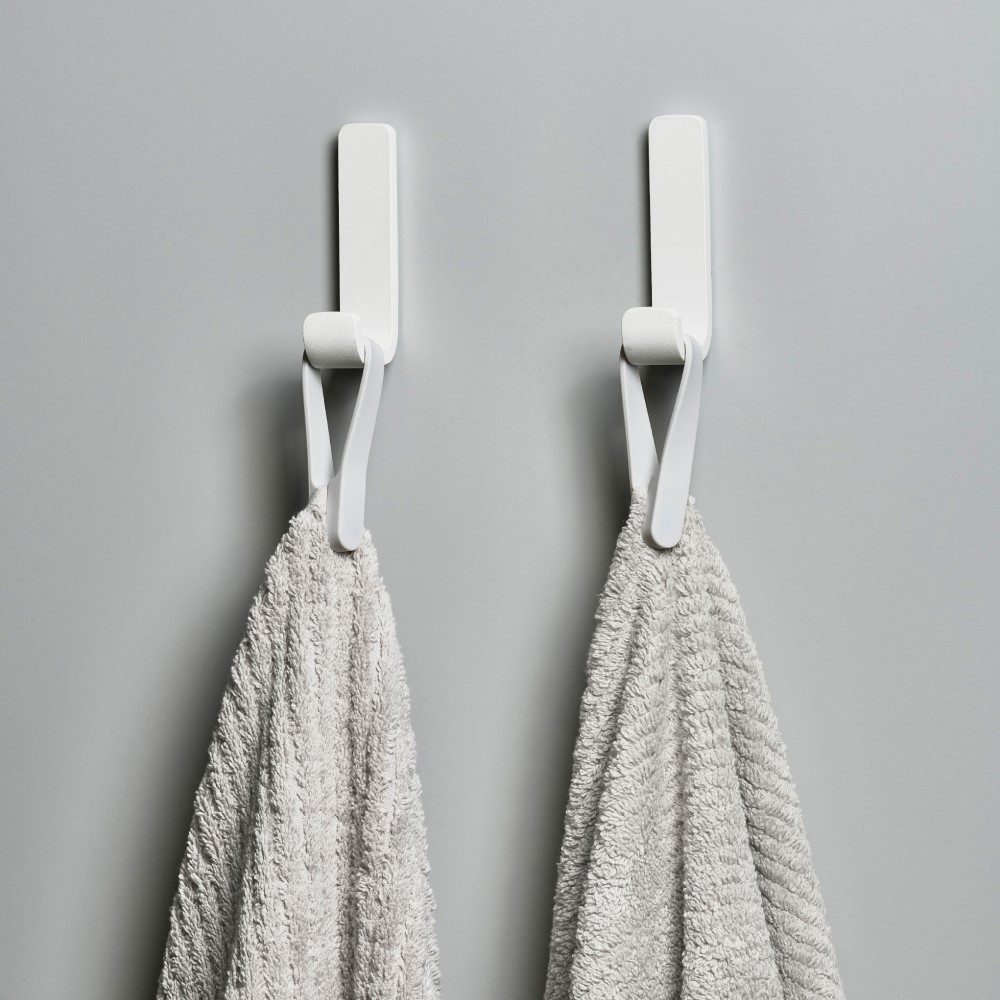 ZONE DENMARK White Rim Hook - 9cm Hanging Hook for Kitchen, Bathroom & Home Organization - Durable Wall Hook for Towels, Hats, Coats & More