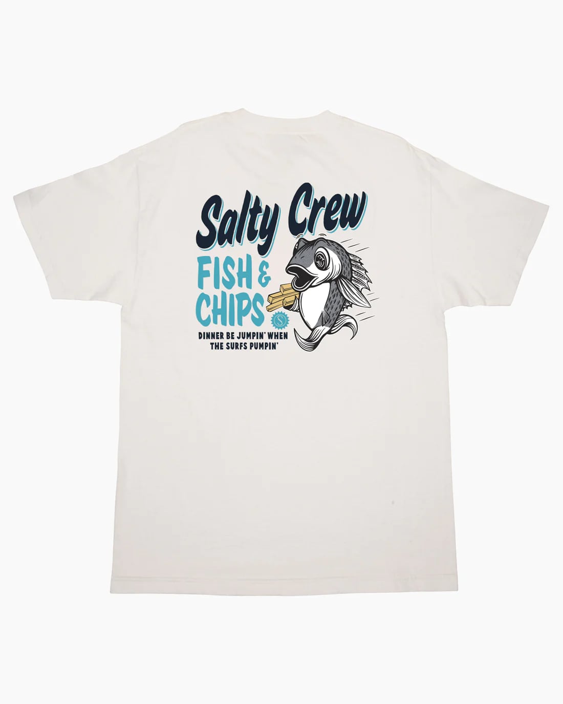 Premium Salty Crew Fish & Chips T-Shirt for Men - Comfortable Cotton Graphic Tee - Perfect for Fishing, Boating & Outdoor Activities