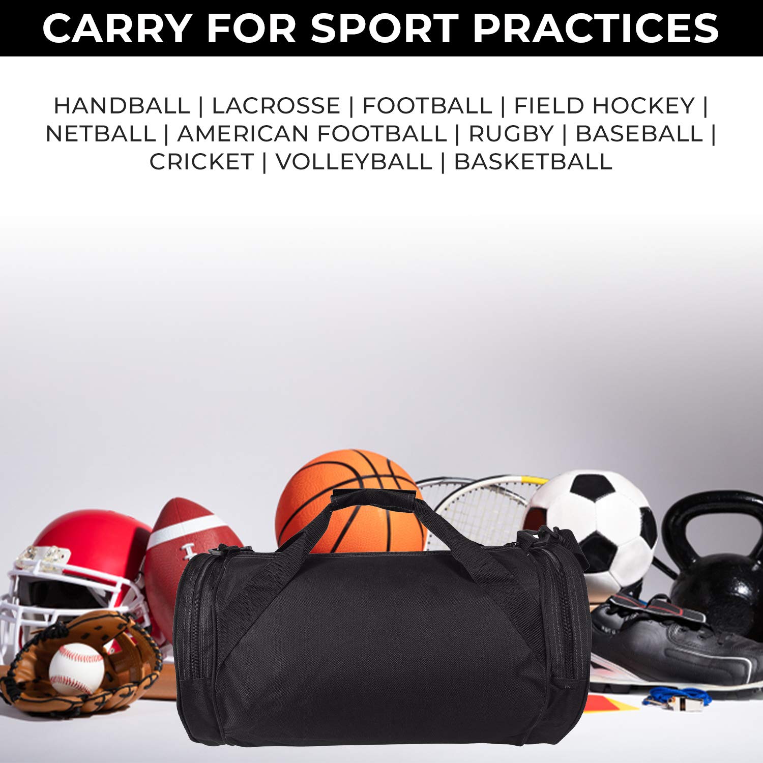 ImpecGear Round Duffel Bag for Team Sports Equipment - Waterproof Gym Travel Bag with Shoulder Strap - Perfect for Soccer, Basketball, Yoga & Workout Gear Storage