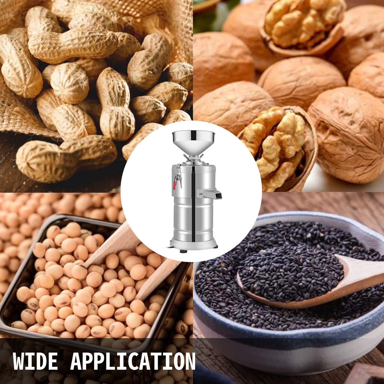VEVOR 15kg/h Electric Peanut Oil Press Machine, 1100W Stainless Steel Peanut Butter Grinder, 27x27x64cm Commercial Peanut Mill - Perfect for Home Kitchens, Restaurants, and Healthy Snack Making