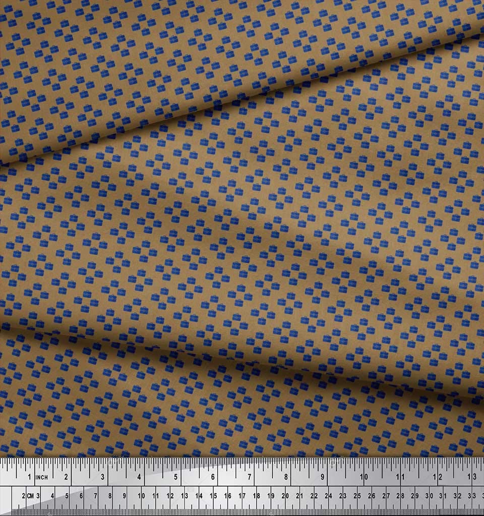 Soimoi Brown Silk Fabric by The Yard - 42 Inch Wide - Suitcase Print Shirting for Men - Traveler Style Printed Fabric - Perfect for Shirts, Suits & Travel-Themed DIY Projects