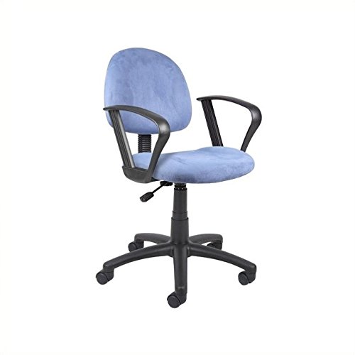 UrbanPro Microfiber Deluxe Posture Office Chair with Loop Arms in Blue - Ergonomic Desk Chair for Home Office, Gaming & Workspace Comfort