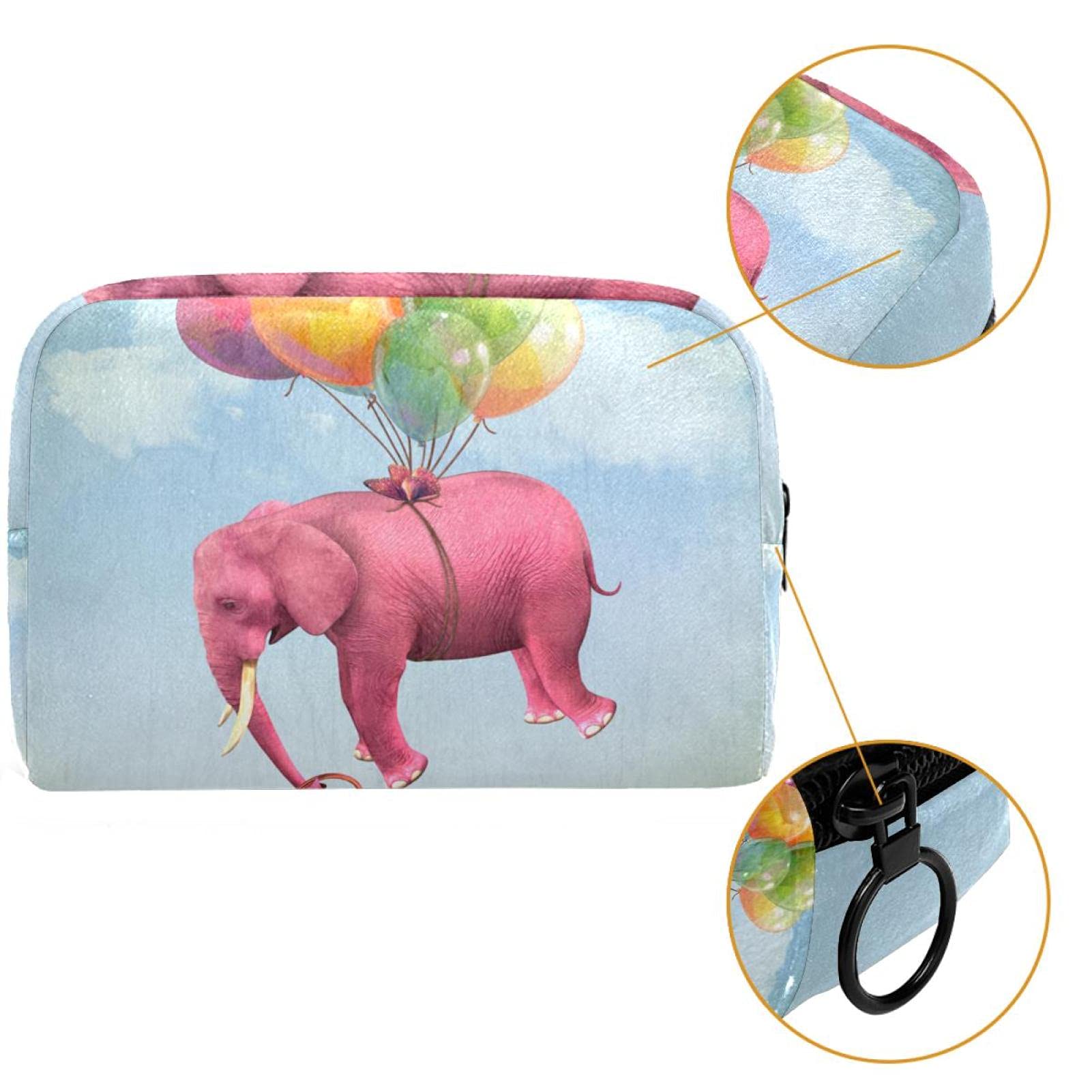 Pink Elephant Cosmetic Bag - Large Travel Makeup Organizer for Women | Perfect for Travel & Daily Use