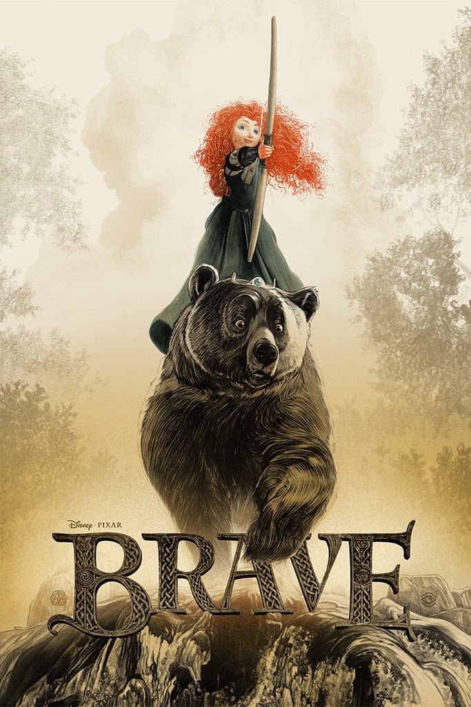 Brave Screenprinted Poster - Inspirational Wall Art for Home, Office & Gifts | Motivational Decor for Living Room, Bedroom & Workspace