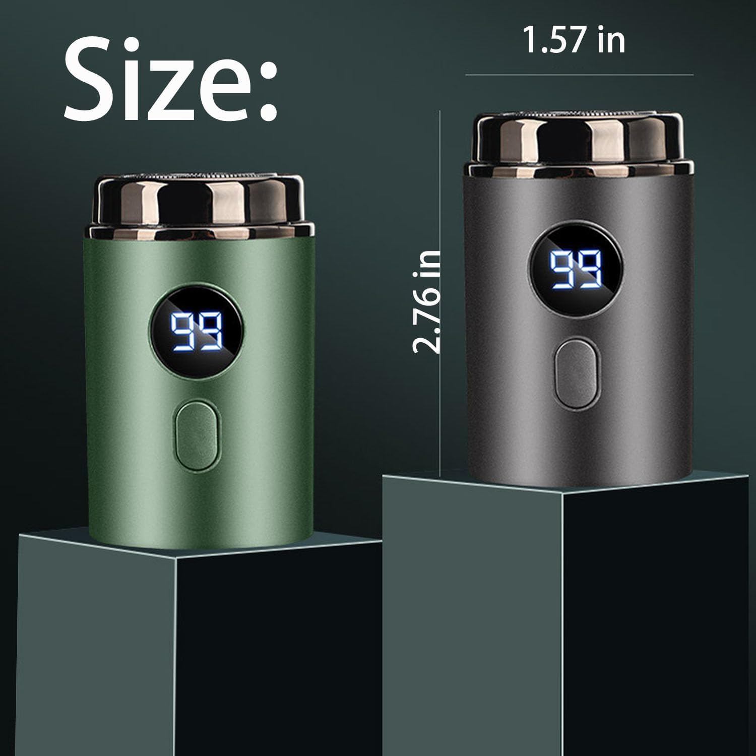 Vishopee Mini Portable Electric Shaver for Men - 2025 Upgraded USB Rechargeable Travel Razor - Blue - Perfect for Home, Office & On-the-Go Grooming