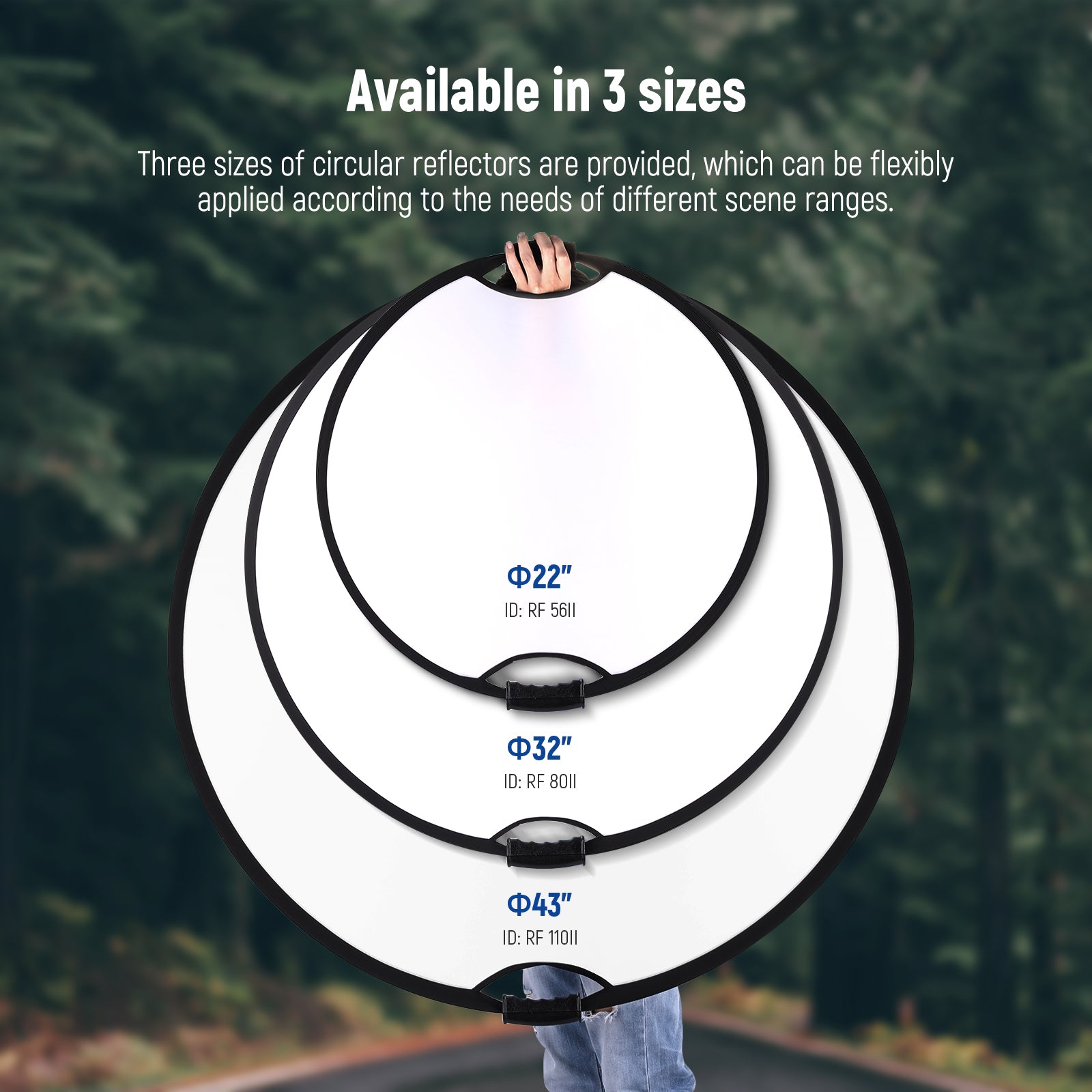 NEEWER RF 80II 5-in-1 Handheld Foldable Light Reflector Kit for Photography, Videography, and Studio Lighting - Perfect for Portraits, Product Shoots, and Outdoor Scenes
