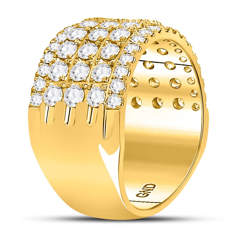 10K Yellow Gold Women's Round Diamond Band Ring - 2 CTTW Sparkling Wedding & Anniversary Jewelry for Everyday Elegance