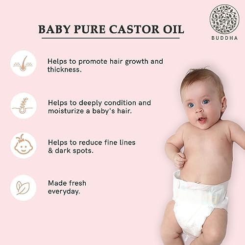 Organic Cold-Pressed Extra Virgin Castor Oil for Babies - Natural Nourishing & Moisturizing Treatment for Delicate Skin & Hair Growth - Chemical-Free, 150ml - Perfect for Baby Massage, Eczema Relief & Cradle Cap Care