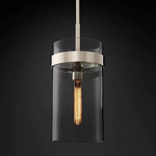 Lavelle Modern Glass Pendant Light - Sleek Hanging Chandelier for Kitchen Island, Dining Room & Bedroom Lighting - Dimmable LED Ceiling Fixture with Clear Glass Shade