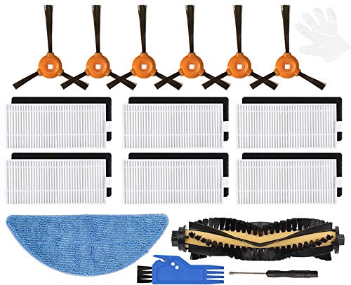 Compatible Replacement Parts for Yeedi K700 Robot Vacuum - Filters, Brushes & Mop Pads - Keep Your Robotic Cleaner Running Smoothly for Hardwood Floors and Carpets