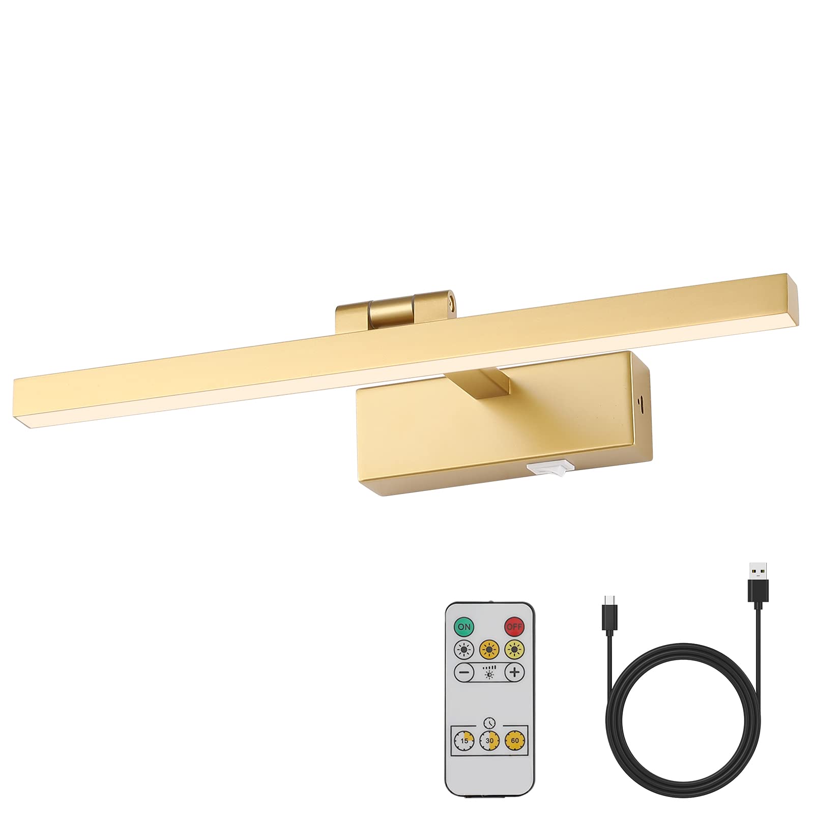 Joosenhouse Battery Operated Dimmable Picture Light with Remote - 15.75