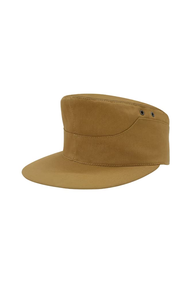 MilitaryHarbor DAK Tropical Luftwaffe EM Sand M41 Field Cap - Authentic WWII German Army Style Hat for Reenactment, Cosplay & Historical Collection