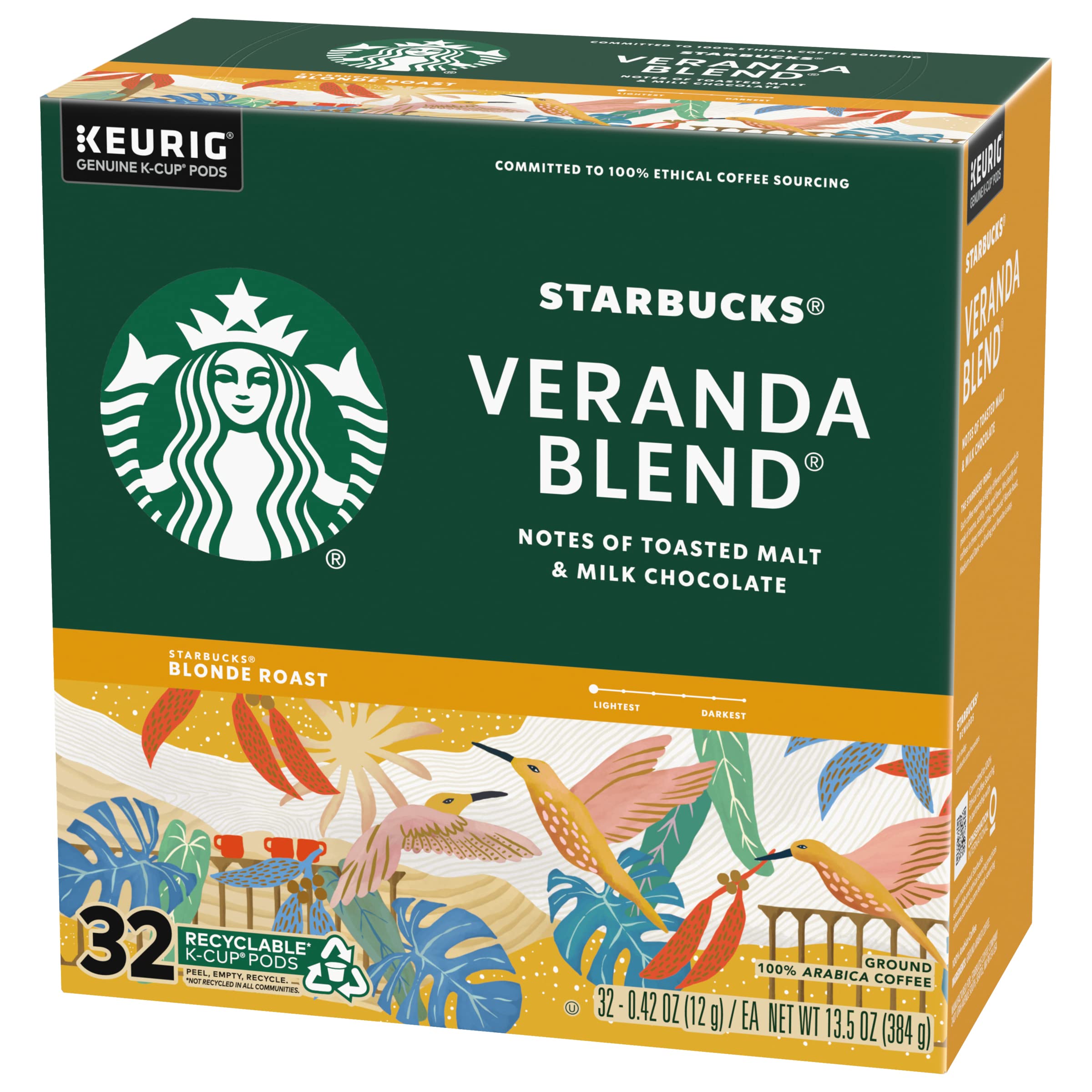 Starbucks Veranda Blend Coffee K-Cups, 96 Count (4 Boxes of 24) - Light Roast Coffee Pods for Keurig Brewers - Perfect for Home, Office & Morning Coffee Routine